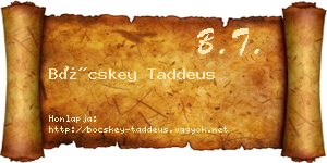 Böcskey Taddeus névjegykártya